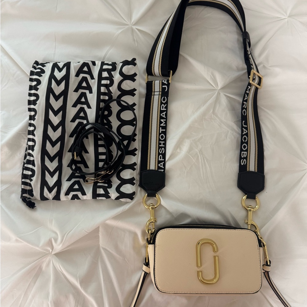 Marc Jacobs Cream Crossbody Bag with Black Accents